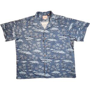 Vintage RJC Hawaiian Shirt 4X Island Print Button-Up Short Sleeve Made In USA